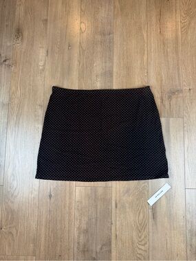 Reformation Ava Knit Skirt in Pin Dot